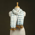 White - handwoven merino wool tie-dye shibori stole 12