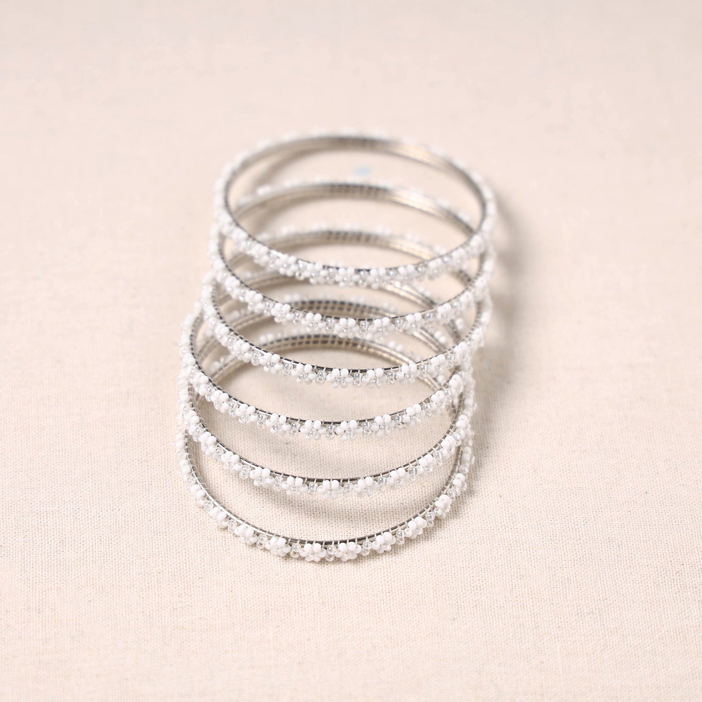 Buy Hapur Flower Beadwork Bangles by Aagaz (Set of 6) Online