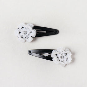  Hapur Flower Beadwork Tik-Tak Hair Clips by Aaghaz 