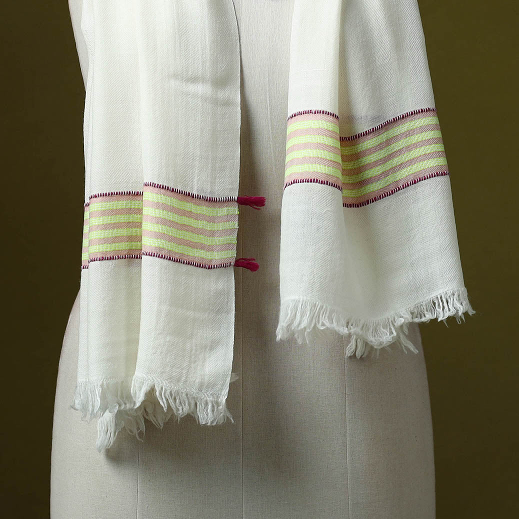 Himalayan handspun handwoven pure pashmina wool stole 07