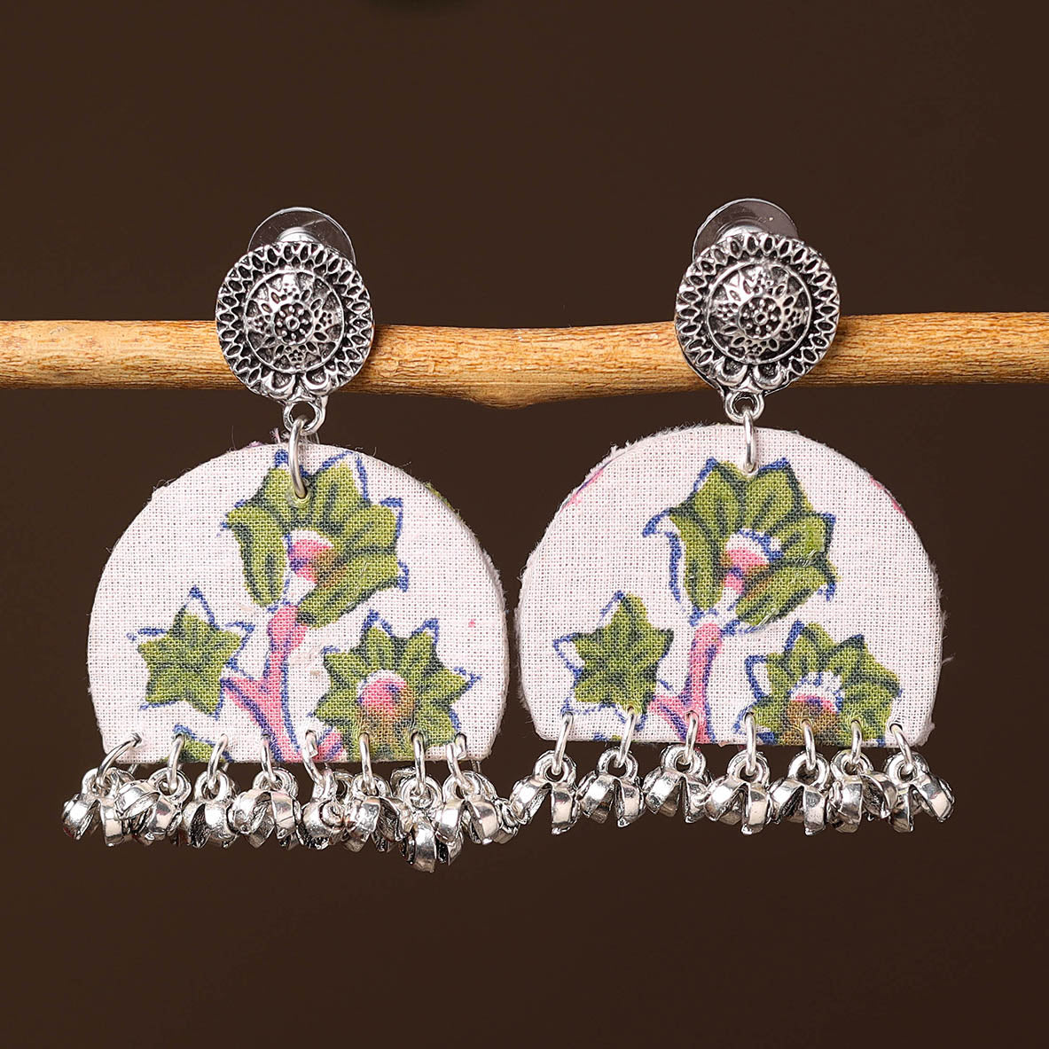 White - humera handcrafted gs fabart earrings