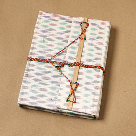 Ikat fabric cover handmade paper notebook with thread lock