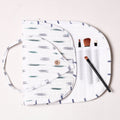  Ikat Fabric Multipurpose Segmented Make-up Brush Wrap Pouch/Case 