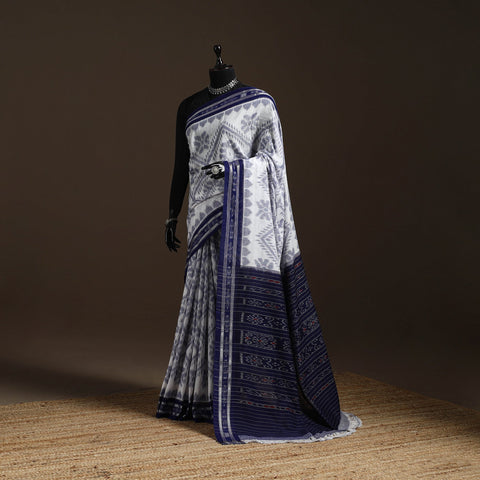 Ikat handloom cotton sambalpuri saree 03 - handcrafted