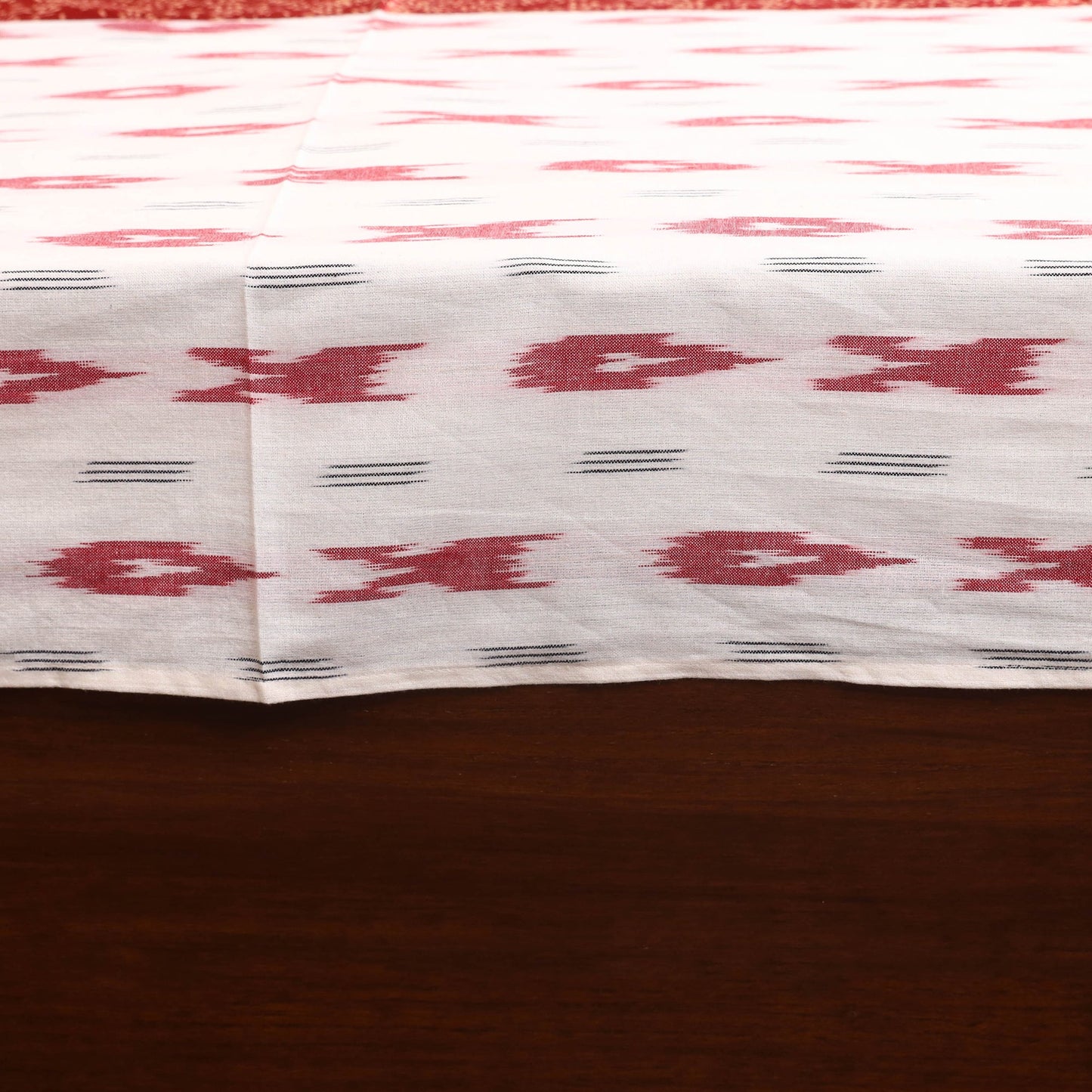 White - ikat with modal silk patch cotton bedsheet set 32