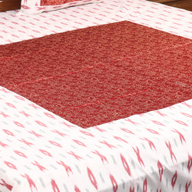 White - ikat with modal silk patch cotton bedsheet set 32