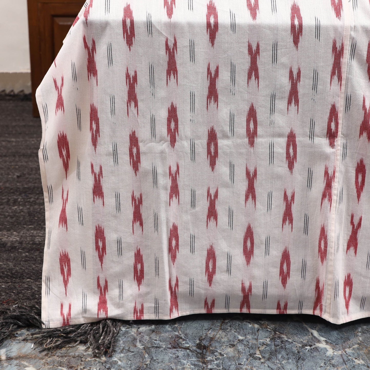 White - ikat with modal silk patch cotton bedsheet set 32