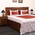 White - ikat with modal silk patch cotton bedsheet set 32