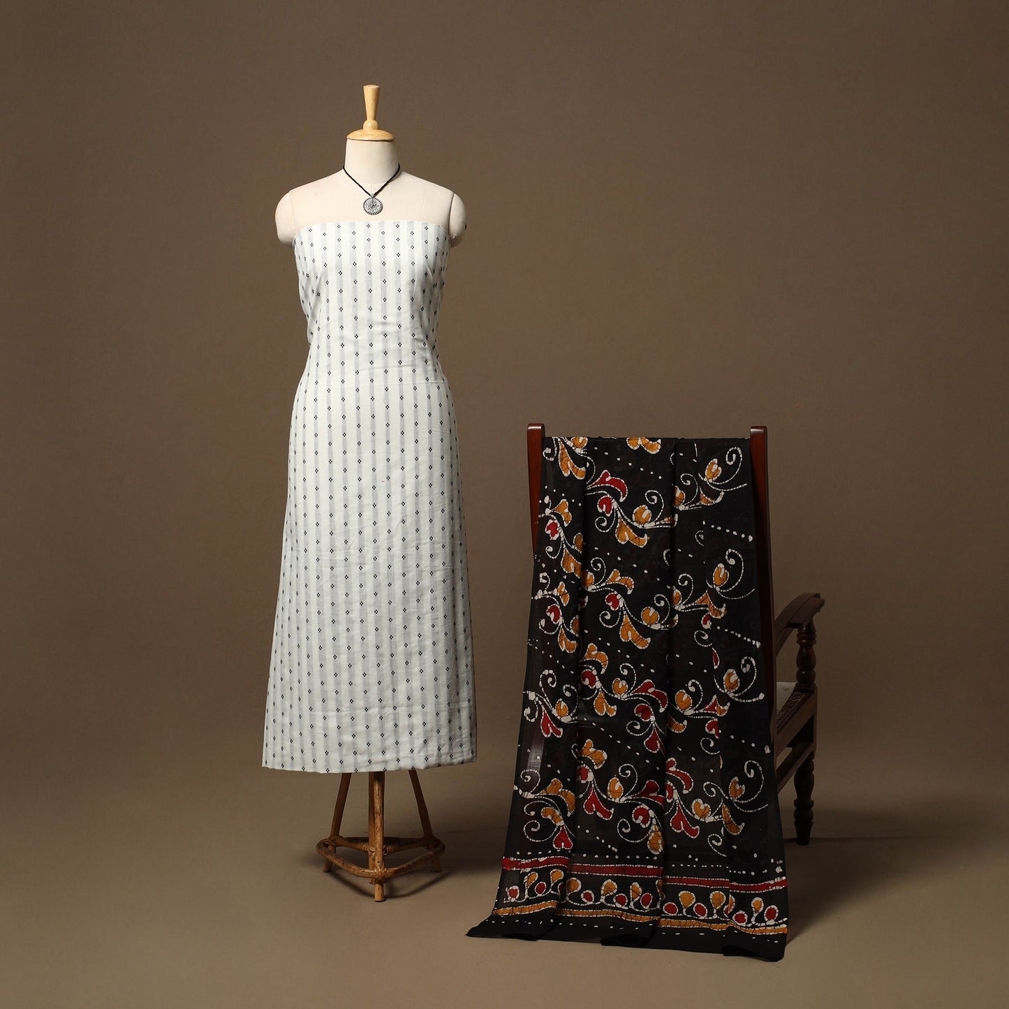 Jacquard cotton 2pc unstitched dress material