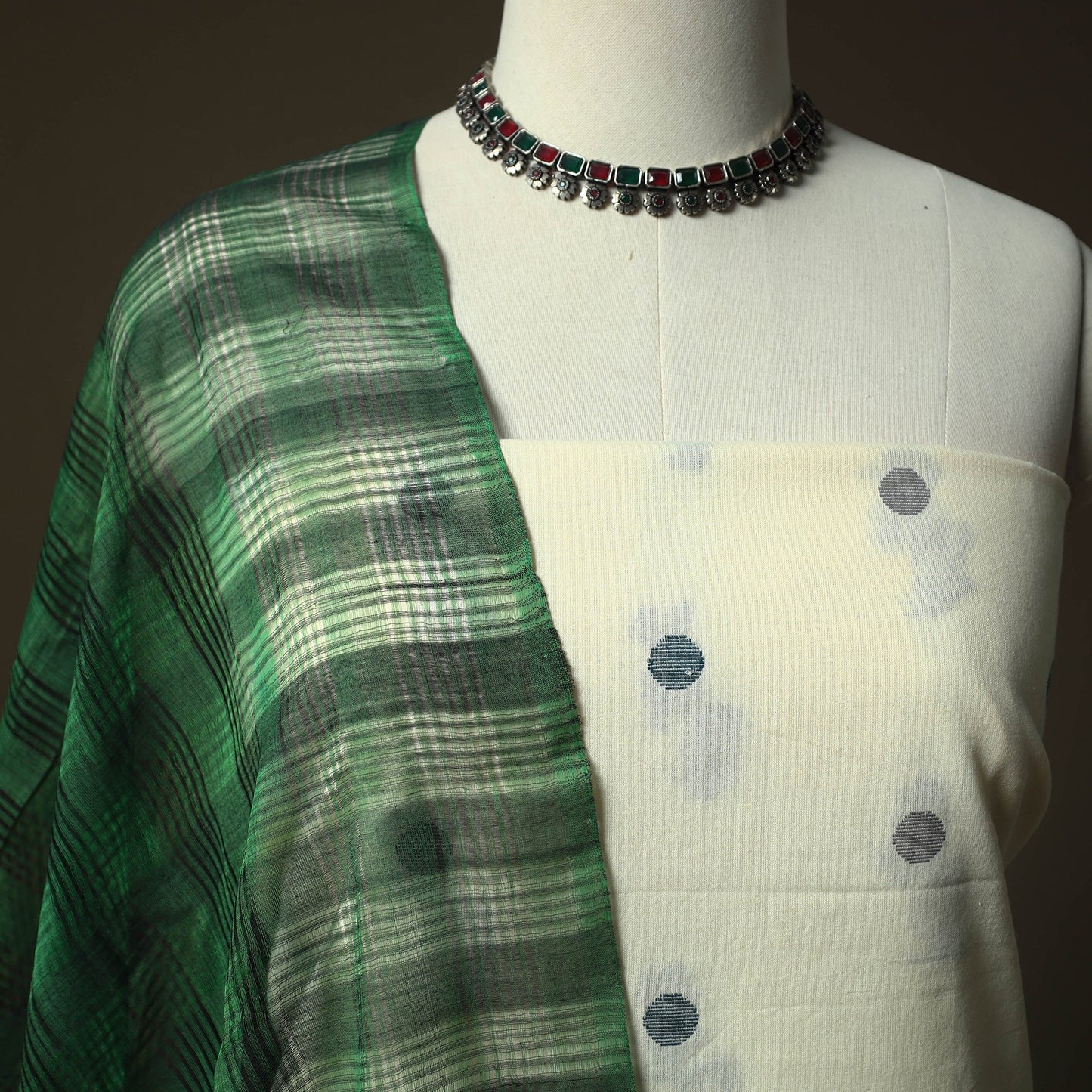 Jacquard cotton 2pc unstitched dress material kurta set 26
