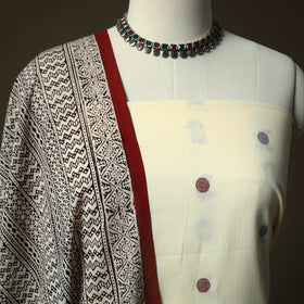 Jacquard cotton 2pc unstitched dress material kurta set 46