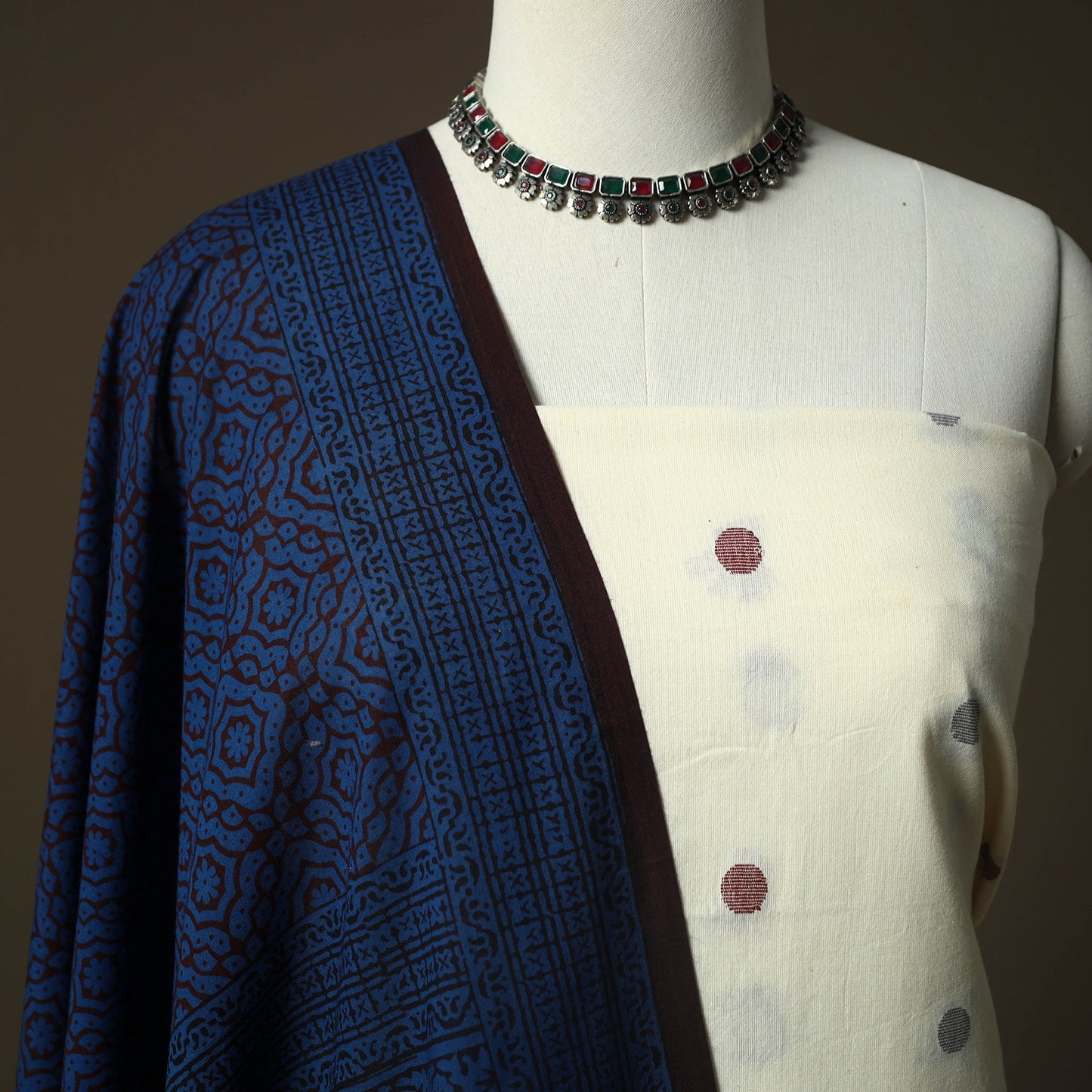 Jacquard cotton 2pc unstitched dress material kurta set 56