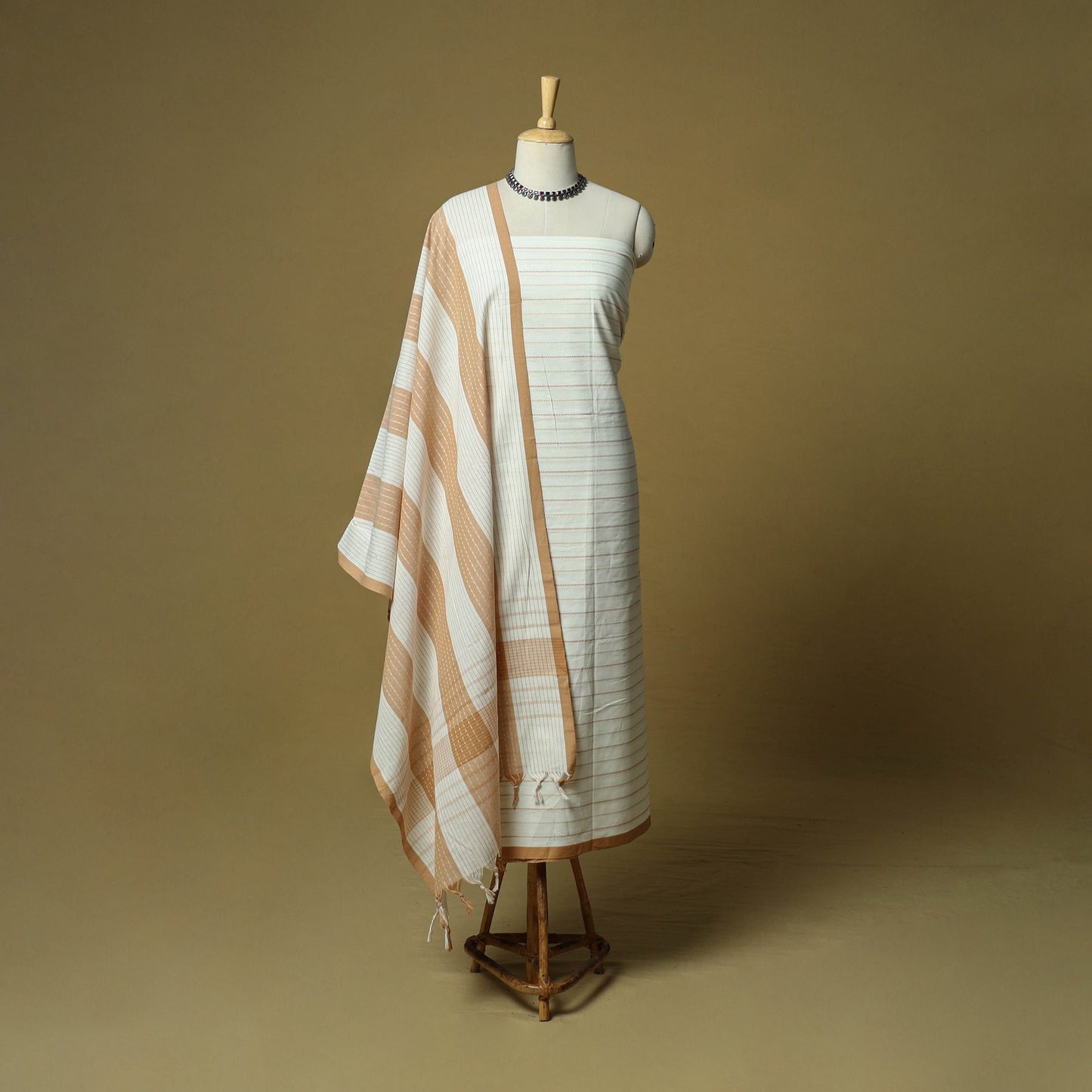 Jacquard cotton 3pc unstitched dress material 10