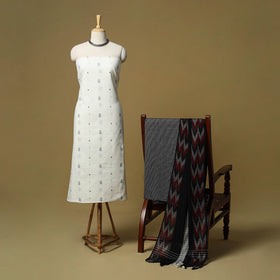 Jacquard cotton 3pc unstitched dress material 118