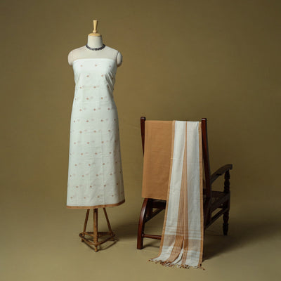 Jacquard cotton 3pc unstitched dress material 12