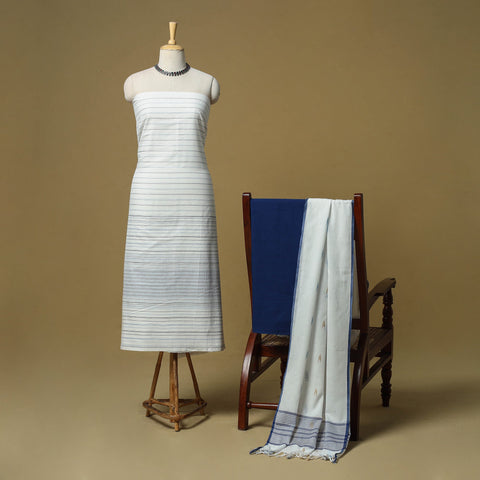 Jacquard cotton 3pc unstitched dress material 12