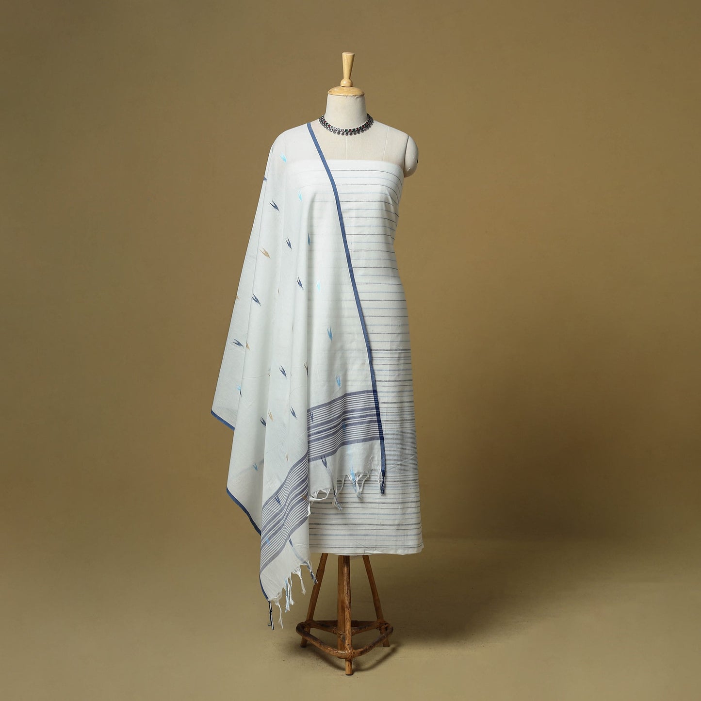 Jacquard cotton 3pc unstitched dress material 12