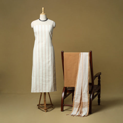 Jacquard cotton 3pc unstitched dress material 140