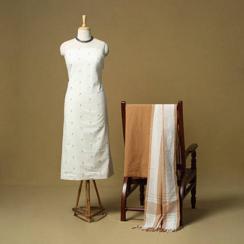 Jacquard cotton 3pc unstitched dress material 141