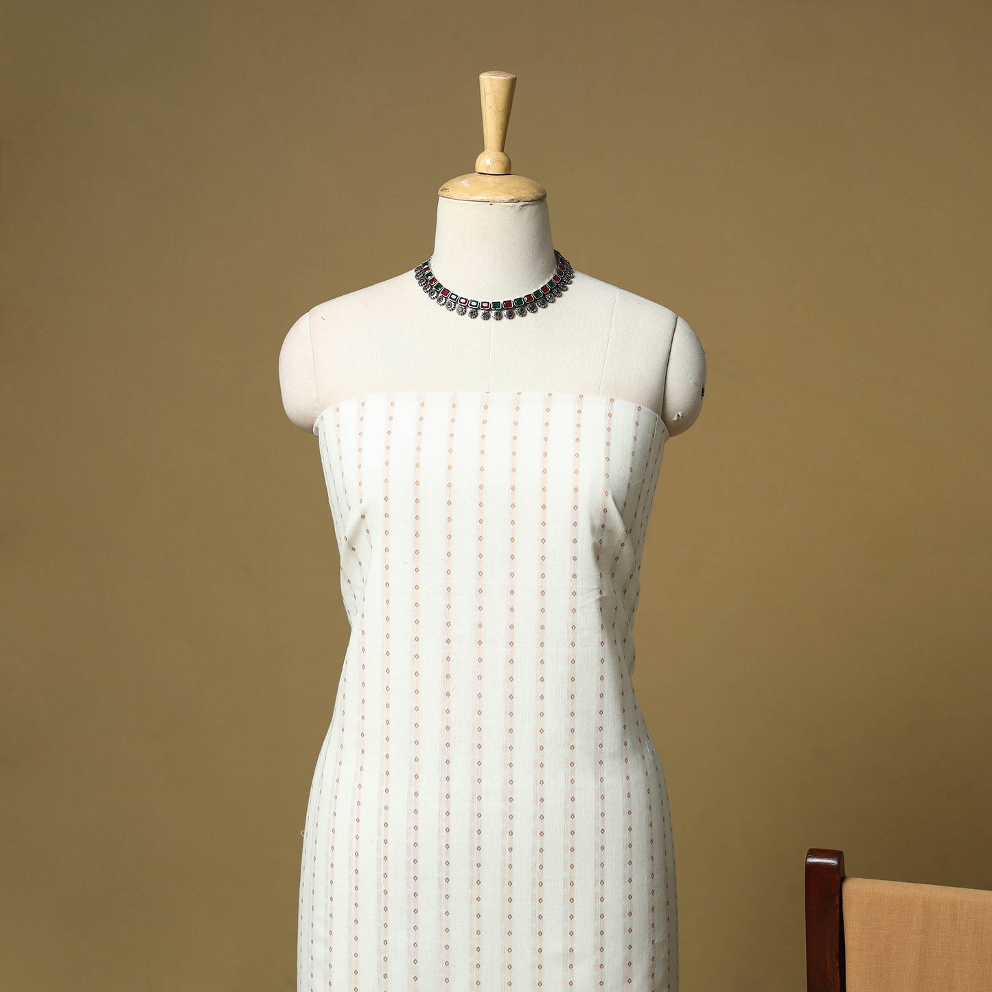Jacquard cotton 3pc unstitched dress material 142