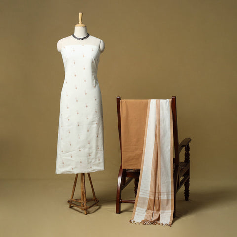 Jacquard cotton 3pc unstitched dress material 144