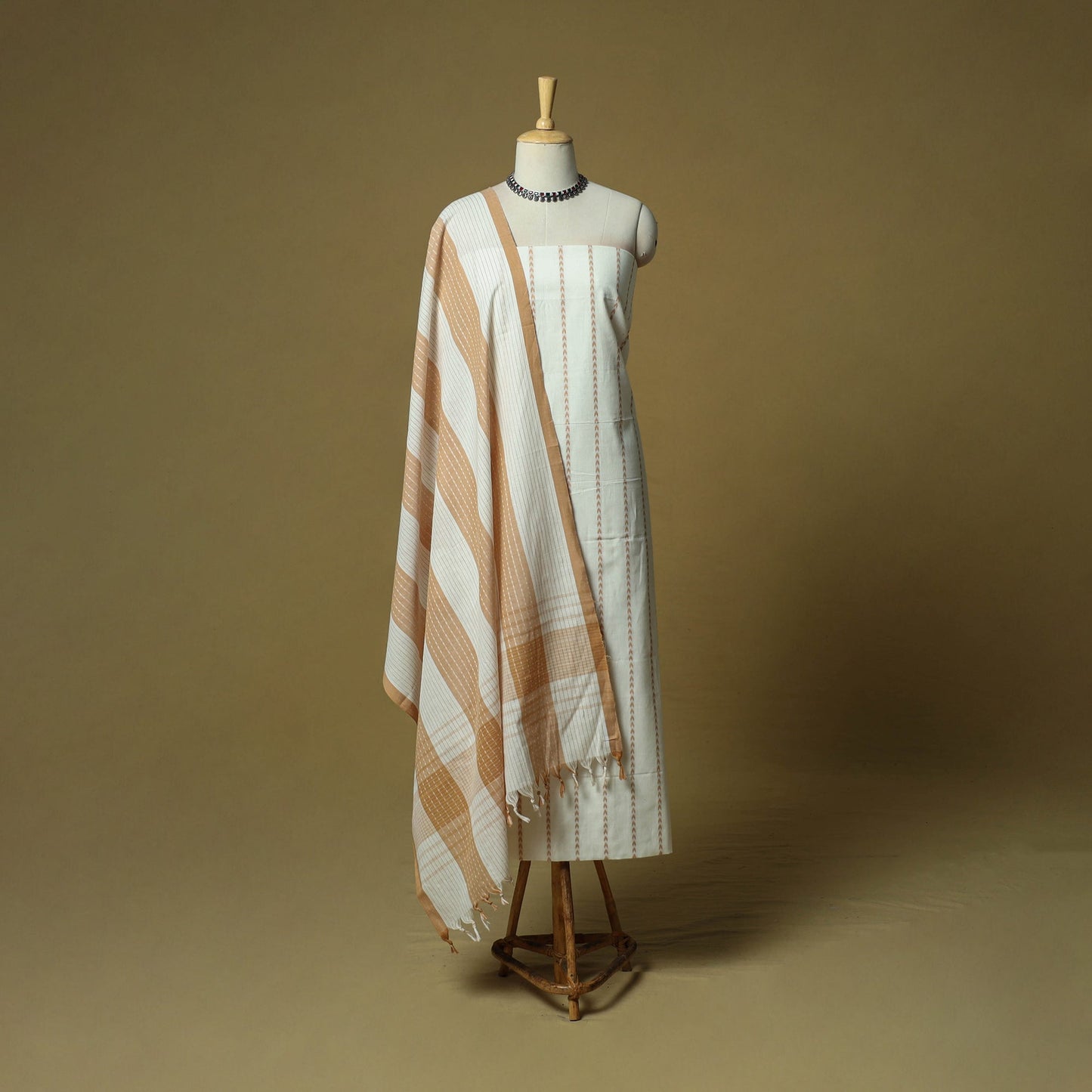 Jacquard cotton 3pc unstitched dress material 15