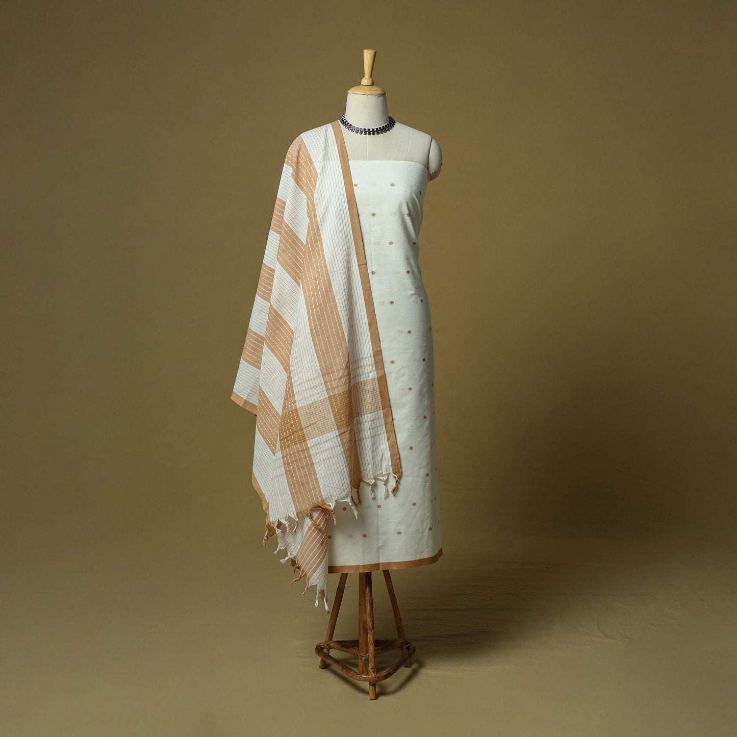 Jacquard cotton 3pc unstitched dress material 17