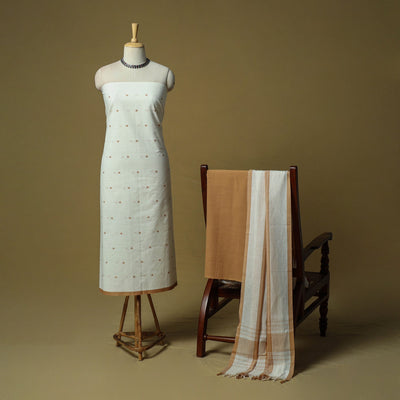 Jacquard cotton 3pc unstitched dress material 17