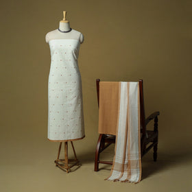 Jacquard cotton 3pc unstitched dress material 17