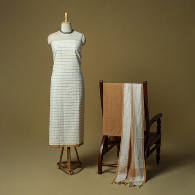 Jacquard cotton 3pc unstitched dress material 18
