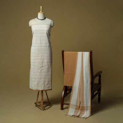 Jacquard cotton 3pc unstitched dress material 19