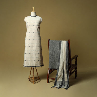 Jacquard cotton 3pc unstitched dress material 35