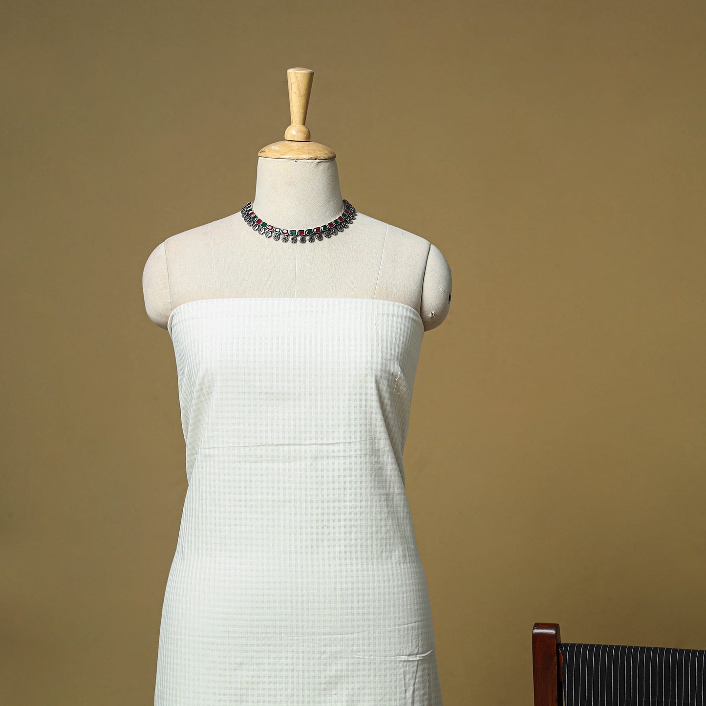 Jacquard cotton 3pc unstitched dress material 43