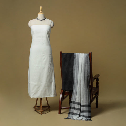 Jacquard cotton 3pc unstitched dress material 43
