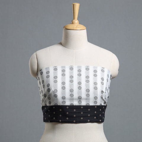 White - jacquard cotton blouse piece 24 - handcrafted