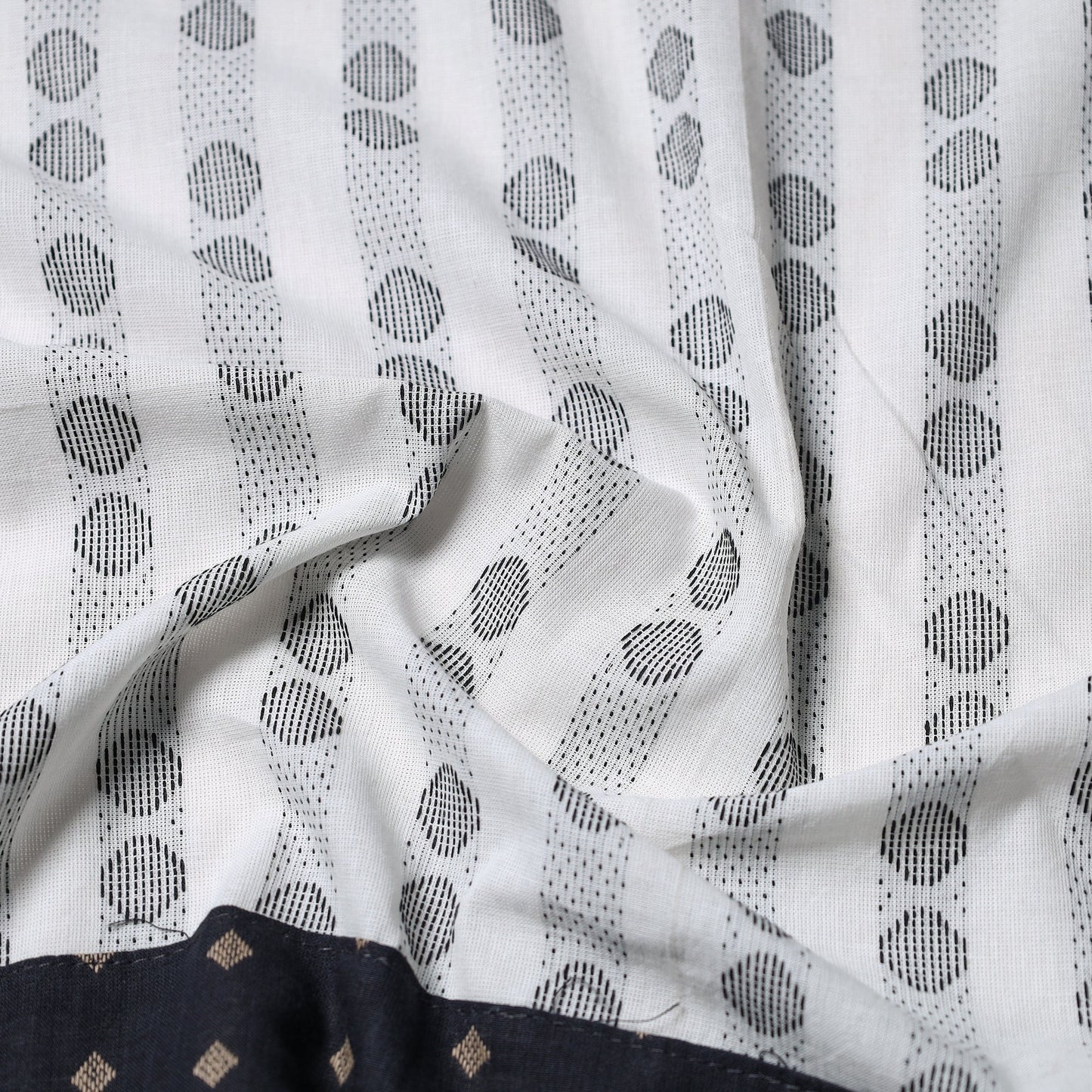 White - jacquard cotton blouse piece 24 - handcrafted