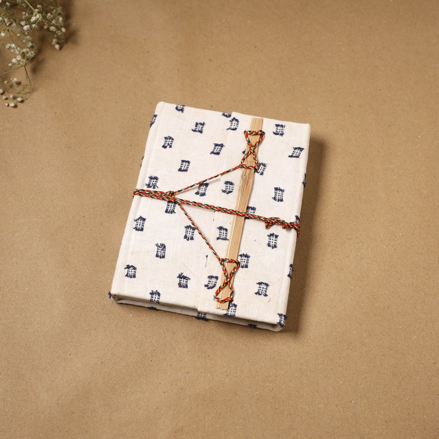 Jacquard fabric cover handmade paper notebook with thread