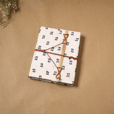 Jacquard fabric cover handmade paper notebook with thread