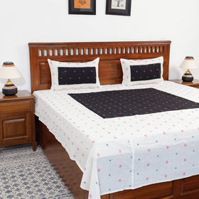  Jacquard Patchwork Cotton Double Bed Cover with Pillow Covers 