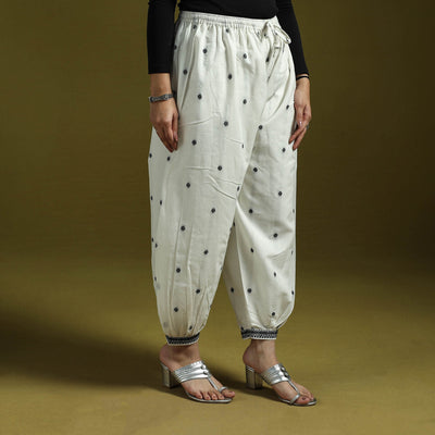 Jacquard weave cotton elasticated afghani salwar 04