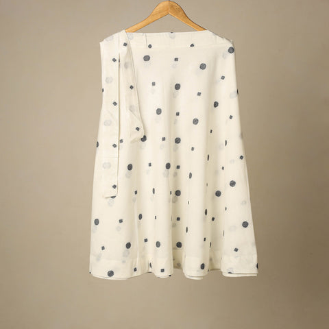 Blue - jacquard weave cotton wrap around skirt 24