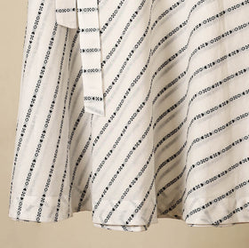 White - jacquard weave cotton wrap around skirt 48