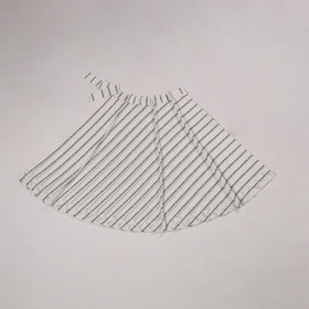 White - jacquard weave cotton wrap around skirt 48