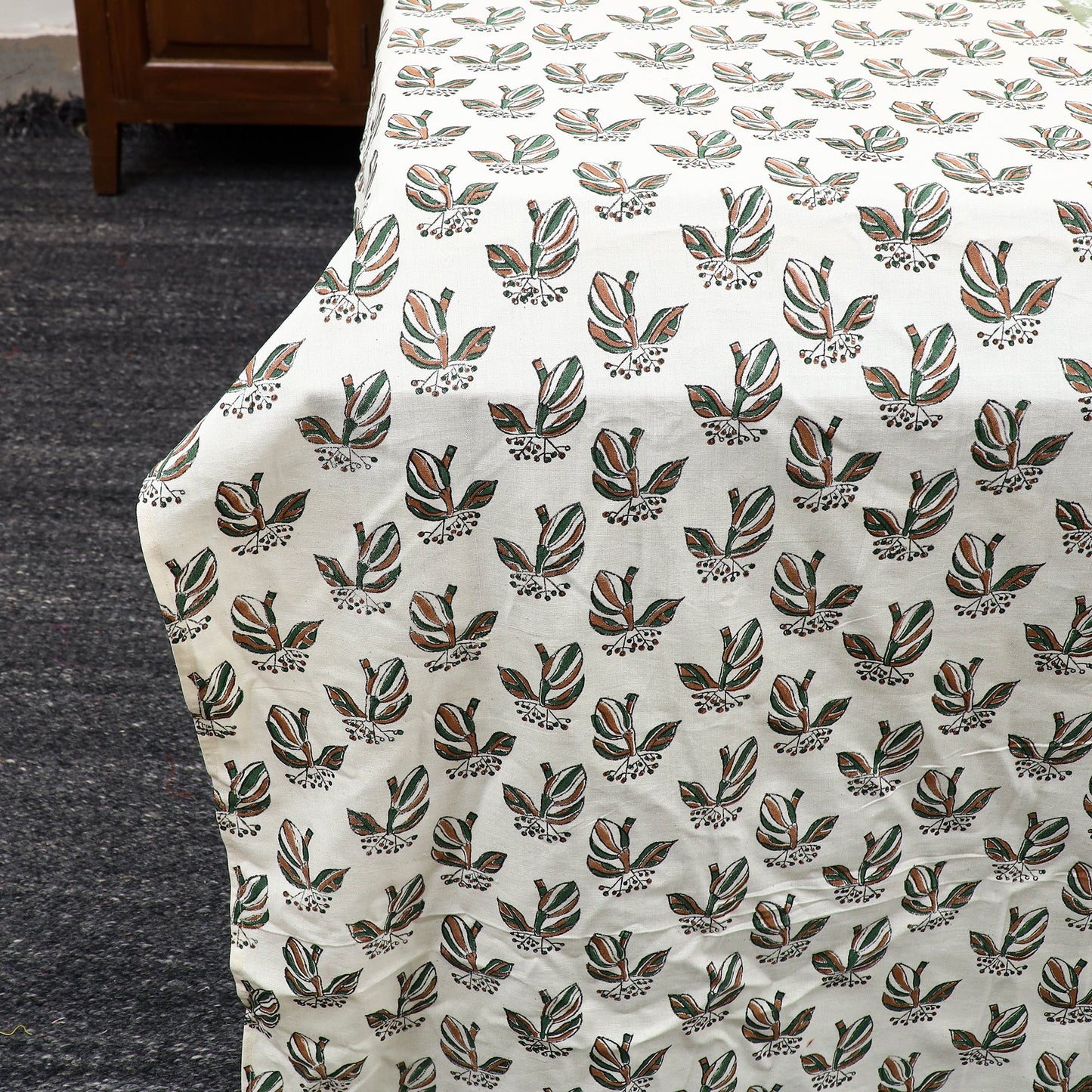 White Jaipur Print Patchwork Cotton Bedsheet Set 