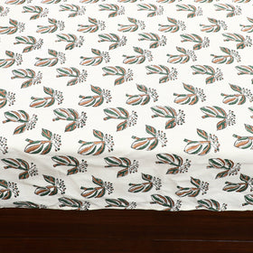 White Jaipur Print Patchwork Cotton Bedsheet Set 