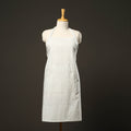 White - jhiri handloom cotton apron with pocket 19