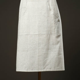 White - jhiri handloom cotton apron with pocket 19