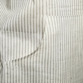 White - jhiri handloom cotton apron with pocket 19