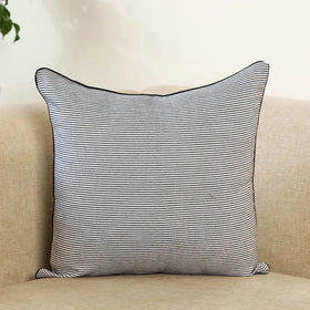 White Jhiri Handloom Cotton Cushion Cover