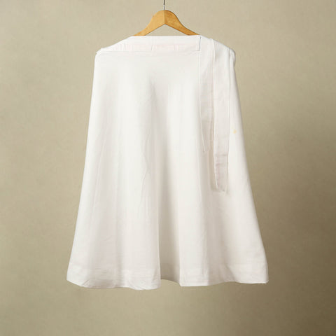 White - jhiri handloom plain cotton wrap around skirt 26